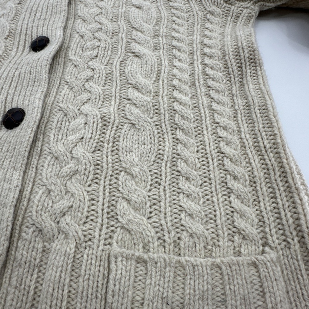 Duluth Trading Fisherman Cardigan Women's L Cream Wool Cashmere Cable Knit NWT - Picture 13 of 16